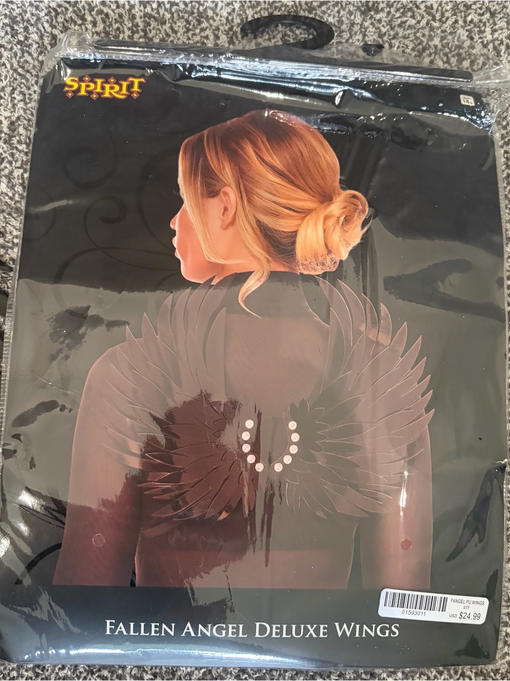 Spirit Fallen Angel Deluxe Wings - Black - Picture 3 of 6